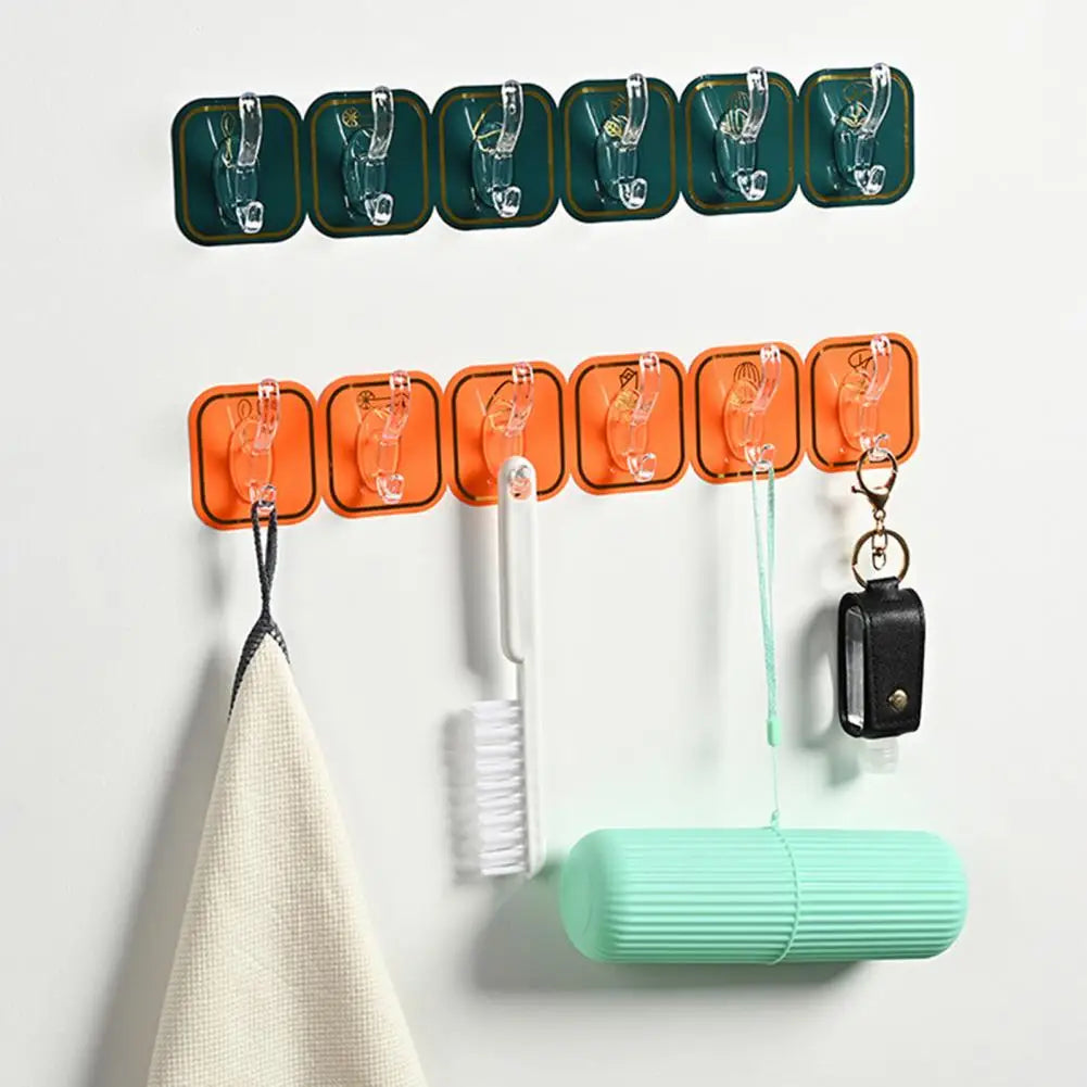 6 Hook Wall Mounted Organizer - Random Color