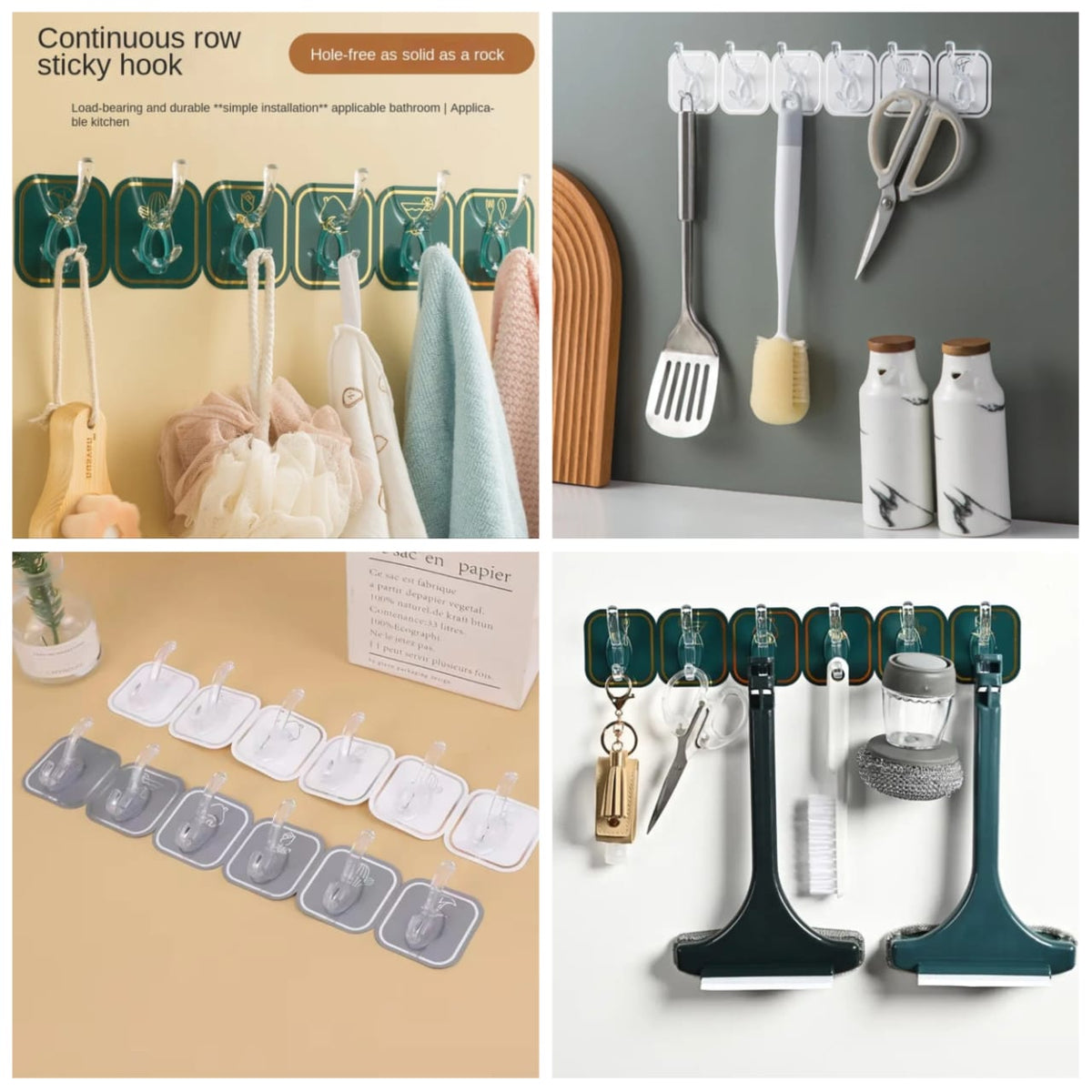 6 Hook Wall Mounted Organizer - Random Color