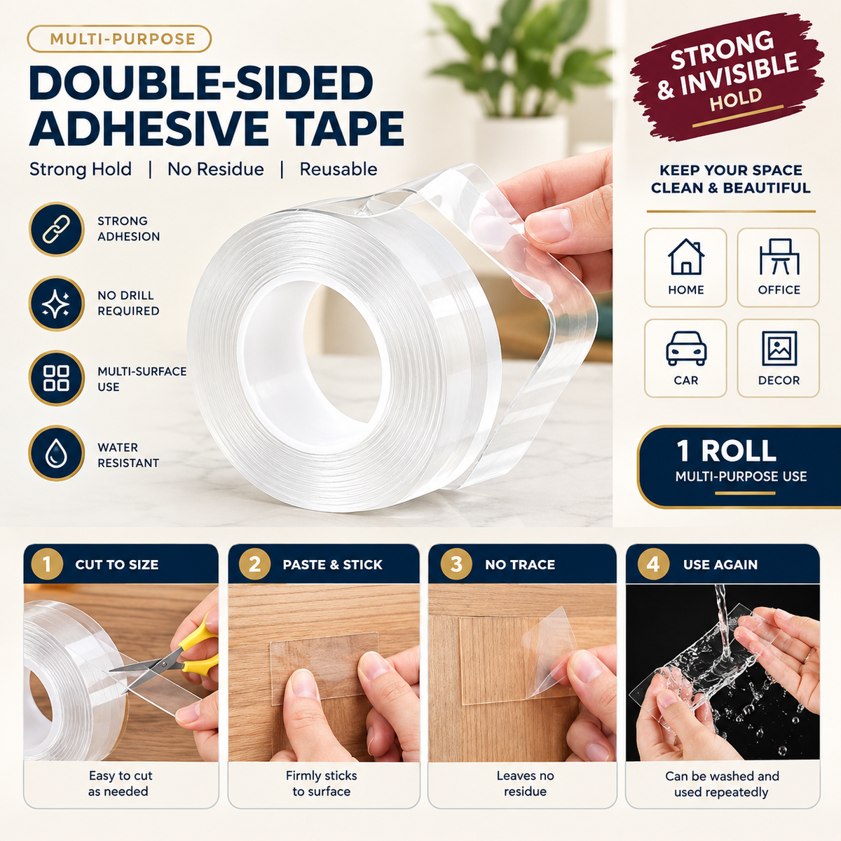 Buy 1 Get 1 Free - Nano Tape - 3m Each